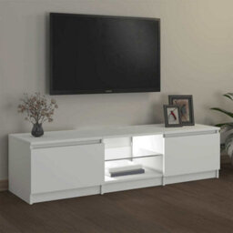 Vidaxl Tv Cabinet With Led Lights White 140X40X35.5 Cm Tv Cabinets - thumbnail 9