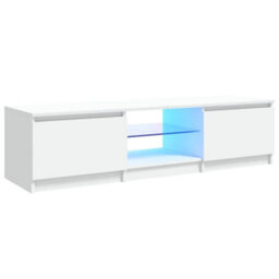 Vidaxl Tv Cabinet With Led Lights White 140X40X35.5 Cm Tv Cabinets - thumbnail 1