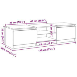 Vidaxl Tv Cabinet With Led Lights White 140X40X35.5 Cm Tv Cabinets - thumbnail 3