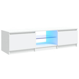 Vidaxl Tv Cabinet With Led Lights White 140X40X35.5 Cm Tv Cabinets - thumbnail 2