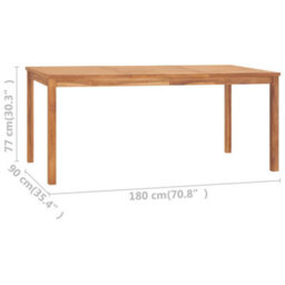 Walplus Garden Dining Table 180X90X77 Cm Solid Teak Wood - thumbnail 7