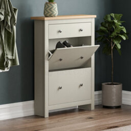 Lassic Vida Designs Arlington 2 Door 1 Drawer Grey Shoe Storage Cabinet