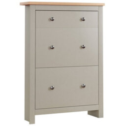Lassic Vida Designs Arlington 2 Door 1 Drawer Grey Shoe Storage Cabinet - thumbnail 7