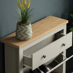 Lassic Vida Designs Arlington 2 Door 1 Drawer Grey Shoe Storage Cabinet - thumbnail 4