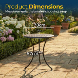 Homeology Oshowa Black Garden And Patio Cast Aluminium Bistro Table - thumbnail 9