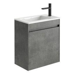 Plum&clay Rigel Concrete Wall Hung Cloakroom Vanity Unit With Resin Basin (W)55Cm (H)63Cm