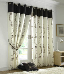 Luxury Living Tahiti Organza Voile Ring Top Curtains Chocolate - thumbnail 1