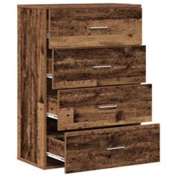 Berkfield Sideboard With Drawer Old Wood 60 X 31 X 84 Cm Engineered Wood - thumbnail 5