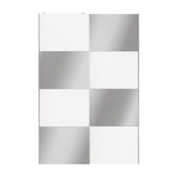 GoodHome Atomia Contemporary Panelled Mirrored Gloss White 2 Door Sliding Wardrobe Door Kit (H)2250mm (W)1500mm - thumbnail 4