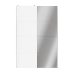 GoodHome Atomia Contemporary Panelled Mirrored Gloss White 2 Door Sliding Wardrobe Door Kit (H)2250mm (W)1500mm - thumbnail 2