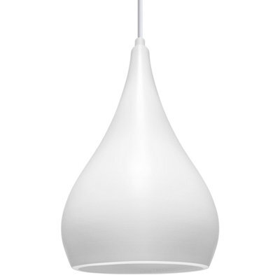Long Life Lamps Company Modern White Metal Ceiling Pendant Light Droplet Shade M0059 - image 1