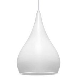 Long Life Lamps Company Modern White Metal Ceiling Pendant Light Droplet Shade M0059 - thumbnail 1
