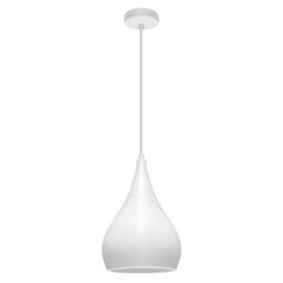 Long Life Lamps Company Modern White Metal Ceiling Pendant Light Droplet Shade M0059 - thumbnail 3