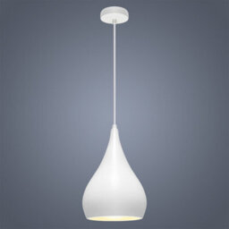 Long Life Lamps Company Modern White Metal Ceiling Pendant Light Droplet Shade M0059 - thumbnail 8