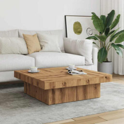 Berkfield Coffee Table Artisan Oak 90X90X28 Cm Engineered Wood - thumbnail 3