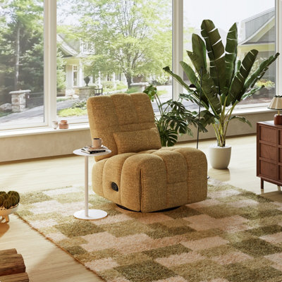 Flexispot Swivel And Rocking Manual Recliner Chairs For Small Space Mini Waffle In Lemon Tart - image 1