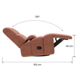 Flexispot Swivel And Rocking Manual Recliner Chairs For Small Space Mini Waffle In Lemon Tart - thumbnail 9