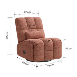 Flexispot Swivel And Rocking Manual Recliner Chairs For Small Space Mini Waffle In Lemon Tart - thumbnail 8