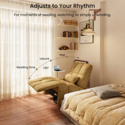 Flexispot Swivel And Rocking Manual Recliner Chairs For Small Space Mini Waffle In Lemon Tart - thumbnail 6