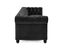 Home Detail Chester 3 Seater Sofa, Black Velvet - thumbnail 3