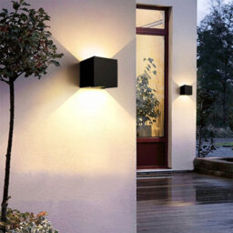 Amorly 12W Black Square Modern Sensor Wall Light, Ip65 Waterproof 3000K Warm White Indoor & Outdoor Wall Sconce - thumbnail 2