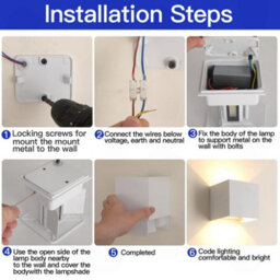 Amorly 12W Black Square Modern Sensor Wall Light, Ip65 Waterproof 3000K Warm White Indoor & Outdoor Wall Sconce - thumbnail 7