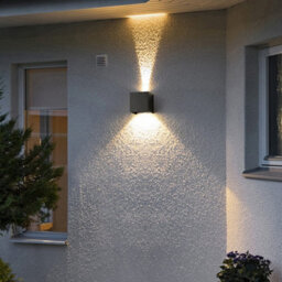 Amorly 12W Black Square Modern Sensor Wall Light, Ip65 Waterproof 3000K Warm White Indoor & Outdoor Wall Sconce - thumbnail 1