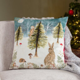 Evans Lichfield Christmas Owl Velvet Cushion Cover - thumbnail 5