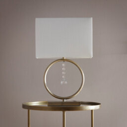 K Living Lizzy Antique Brass Table Lamp With Cream Shade - thumbnail 2