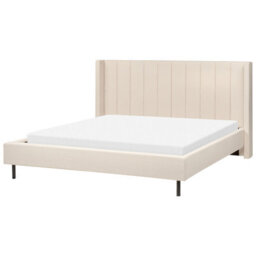 Beliani Bed Boucle Villette 180 X 200 Cm (Eu Super King) Beige - thumbnail 4