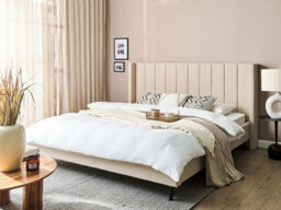 Beliani Bed Boucle Villette 180 X 200 Cm (Eu Super King) Beige - thumbnail 2