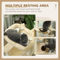 Cat Tree, 90Cm Cat Tower With Sisal Scratching Posts, Beige - thumbnail 5