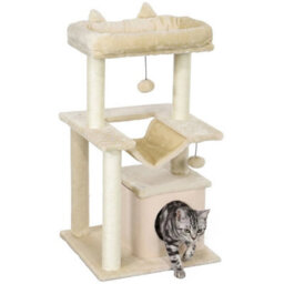 Cat Tree, 90Cm Cat Tower With Sisal Scratching Posts, Beige - thumbnail 1