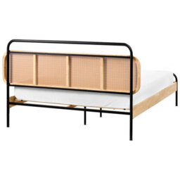 Beliani Bed Rattan Boussicourt 140 X 200 Cm (Eu Double) Light Brown - thumbnail 5