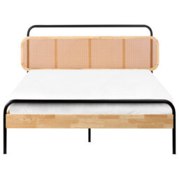Beliani Bed Rattan Boussicourt 140 X 200 Cm (Eu Double) Light Brown - thumbnail 4