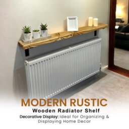 Radiator Shelf Wall Mounted Solid Wood, Narrow Radiator Cover 15Cm Deep Rustic Handmade In Uk (Dark Oak, 70Cm) By Mkgt - thumbnail 6