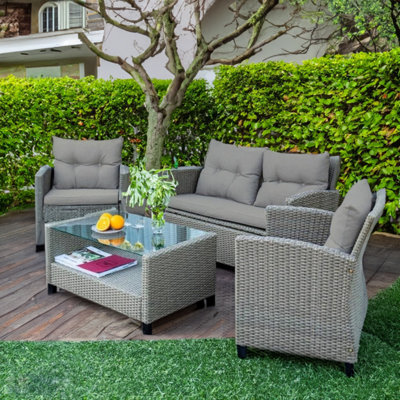 SquareBoxx Lovina Rattan 4 Piece Garden Set Indoor & Outdoor - image 1