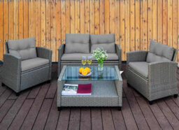 SquareBoxx Lovina Rattan 4 Piece Garden Set Indoor & Outdoor - thumbnail 3