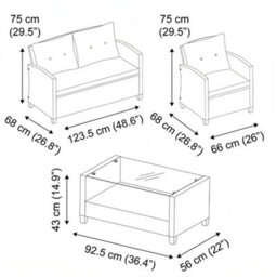 SquareBoxx Lovina Rattan 4 Piece Garden Set Indoor & Outdoor - thumbnail 8