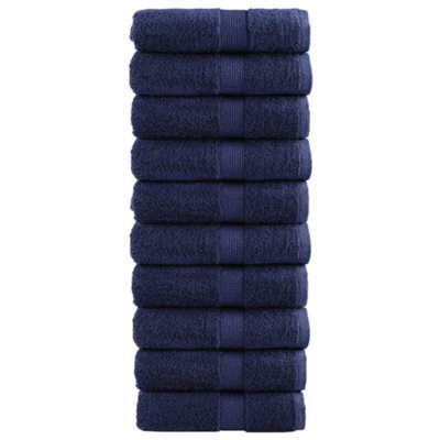 Berkfield Premium Wash Towels Solund 10Pcs Navy Blue 30X30Cm 600Gsm - image 1