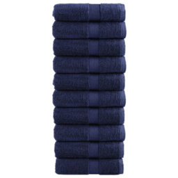 Berkfield Premium Wash Towels Solund 10Pcs Navy Blue 30X30Cm 600Gsm