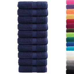 Berkfield Premium Wash Towels Solund 10Pcs Navy Blue 30X30Cm 600Gsm - thumbnail 2