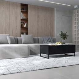Heze Furniture Elpis Glamour Coffee Table 110 Cm - Black Matt / Black Frame - thumbnail 3