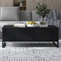 Heze Furniture Elpis Glamour Coffee Table 110 Cm - Black Matt / Black Frame - thumbnail 5