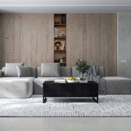 Heze Furniture Elpis Glamour Coffee Table 110 Cm - Black Matt / Black Frame - thumbnail 4