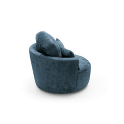 Abakus Direct Harriet Crushed Chenille Swivel Chair In  Dark Blue - thumbnail 6