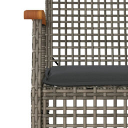 Berkfield 5 Piece Garden Dining Set With Cushions Grey Poly Rattan - thumbnail 5