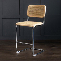Where Saints Go Ltd Cesca Bar Stool Natural Cane Rattan Seat Chrome Cantilever Tubular Frame 64Cm - thumbnail 7