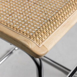 Where Saints Go Ltd Cesca Bar Stool Natural Cane Rattan Seat Chrome Cantilever Tubular Frame 64Cm - thumbnail 8
