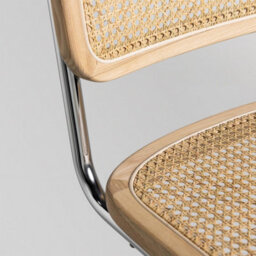Where Saints Go Ltd Cesca Bar Stool Natural Cane Rattan Seat Chrome Cantilever Tubular Frame 64Cm - thumbnail 9